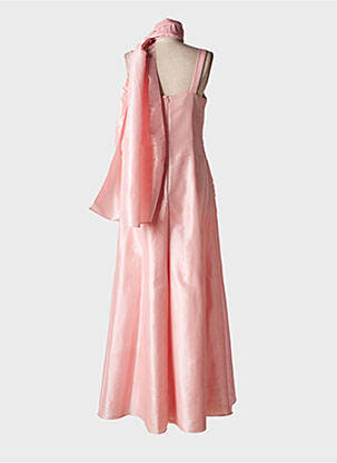 Robe longue imprimé fantaisie sans manche rose CREATIF PARIS femme