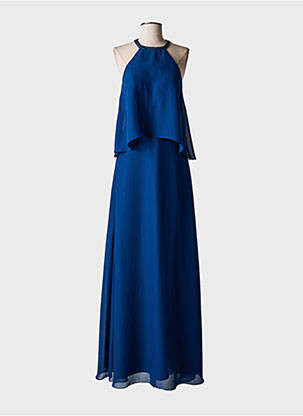 Robe longue coupe évasée sans manche bleu FASHION NEW YORK femme