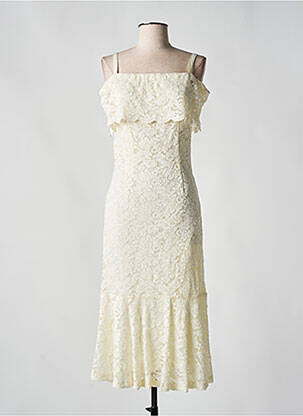 Robe mi-longue sans manche sans manche beige NINA LOO femme