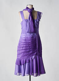 Robe mi-longue tissage crêpe sans manche violet CREATIF PARIS femme