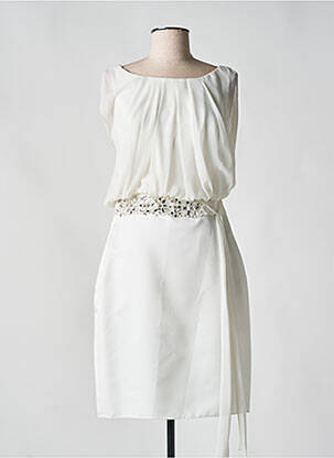 Robe mi-longue sans manche sans manche blanc FASHION NEW YORK femme