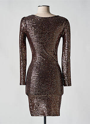 Robe courte manches longues manches longues marron MY LITTLE PRINCESS femme