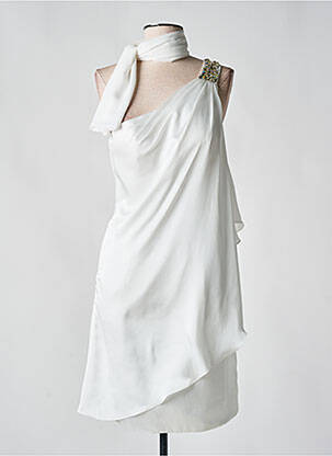 Robe mi-longue sans manche sans manche blanc FASHION NEW YORK femme