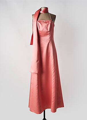 Robe longue coupe évasée sans manche orange GRAND SOIR femme