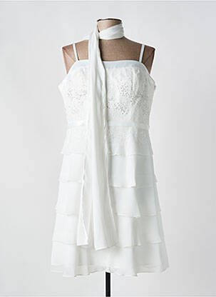 Robe courte sans manche sans manche blanc CREATIF PARIS femme