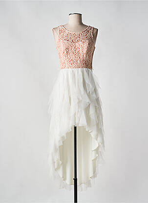 Robe mi-longue blanc NINA LOO pour femme