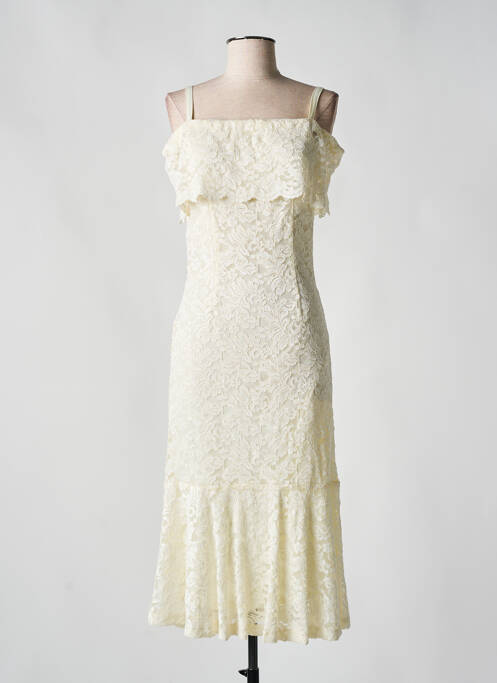 Robe mi-longue beige NINA LOO pour femme