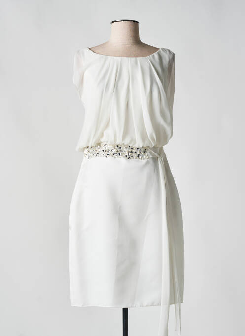 Robe mi-longue blanc FASHION NEW YORK pour femme