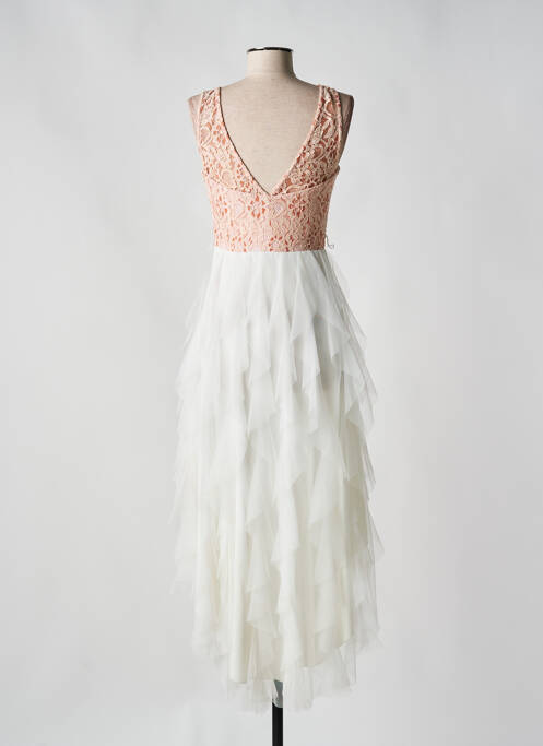 Robe mi-longue blanc NINA LOO pour femme