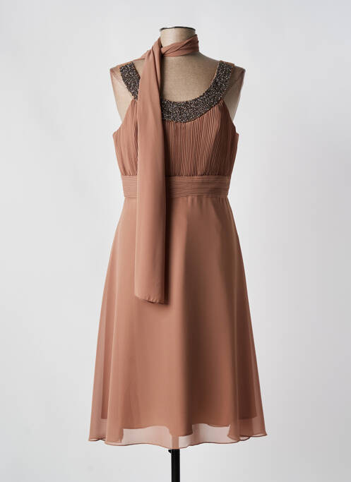 Robe mi-longue marron FASHION NEW YORK pour femme