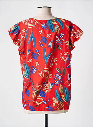 Top imprimé fantaisie manches courtes orange GRIFFON femme