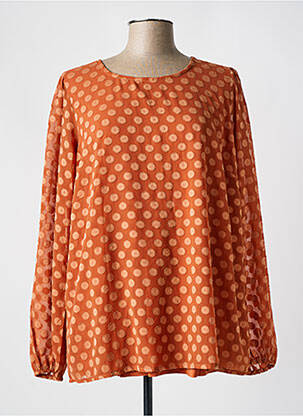 Blouse légère et transparente manches longues orange ZHENZI femme