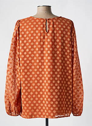 Blouse légère et transparente manches longues orange ZHENZI femme