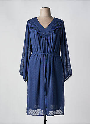 Robe mi-longue coupe fluide manches longues bleu ONLY CARMAKOMA femme