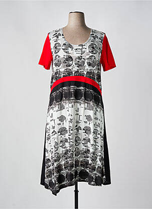 Robe mi-longue manches courtes manches courtes noir FA CONCEPT femme