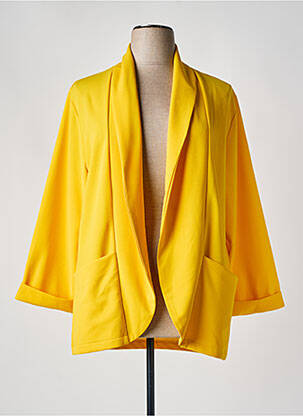 Blazer col châle jaune POMME ROUGE femme