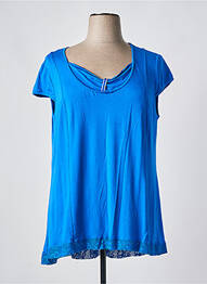 Top coupe fluide manches courtes bleu MALOKA femme