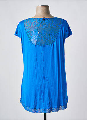 Top coupe fluide manches courtes bleu MALOKA femme
