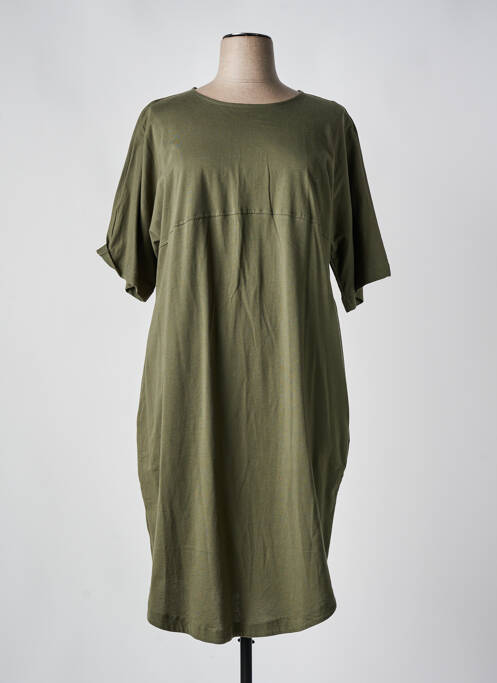Robe mi-longue vert MAT. pour femme