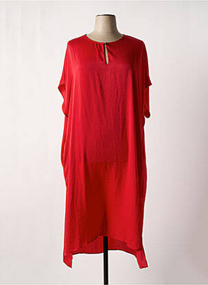 Robe mi-longue manches courtes manches courtes rouge MAT. femme
