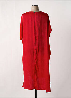 Robe mi-longue manches courtes manches courtes rouge MAT. femme