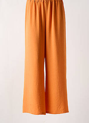 Pantalon large tissage crêpe taille normale orange QUATRE VINGT JOURS femme