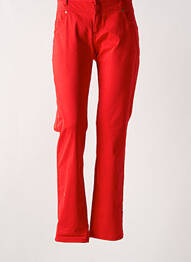 Pantalon droit stretch taille normale rouge JENSEN femme