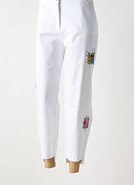 Pantalon 7/8 tissage popeline blanc MALOKA femme