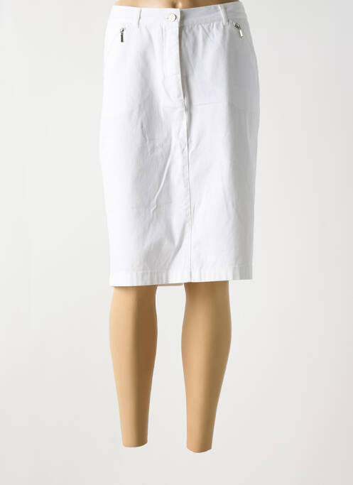 Jupe mi-longue blanc SIGNATURE pour femme