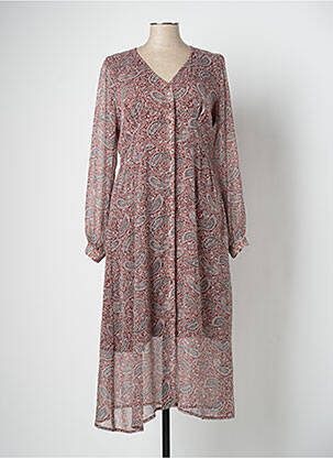 Robe longue manches longues manches longues marron ANDAM femme
