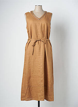 Robe mi-longue sans manche sans manche marron DIANE LAURY femme