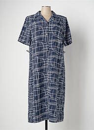 Robe mi-longue imprimé fantaisie manches courtes bleu VALMODE femme