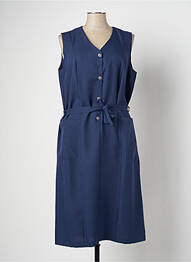 Robe mi-longue tissage crêpe sans manche bleu VALMODE femme