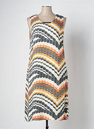 Robe mi-longue imprimé fantaisie sans manche orange MERI & ESCA femme