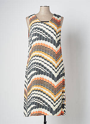 Robe mi-longue imprimé fantaisie sans manche orange MERI & ESCA femme
