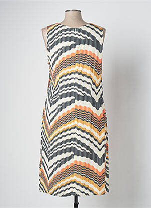 Robe mi-longue imprimé fantaisie sans manche orange MERI & ESCA femme