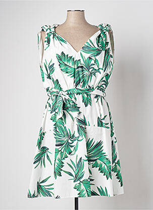 Robe mi-longue imprimé fleurs sans manche vert KOCCA femme