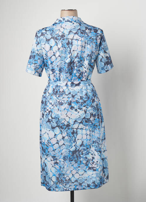 Robe mi-longue imprimé fantaisie manches courtes bleu VALMODE femme