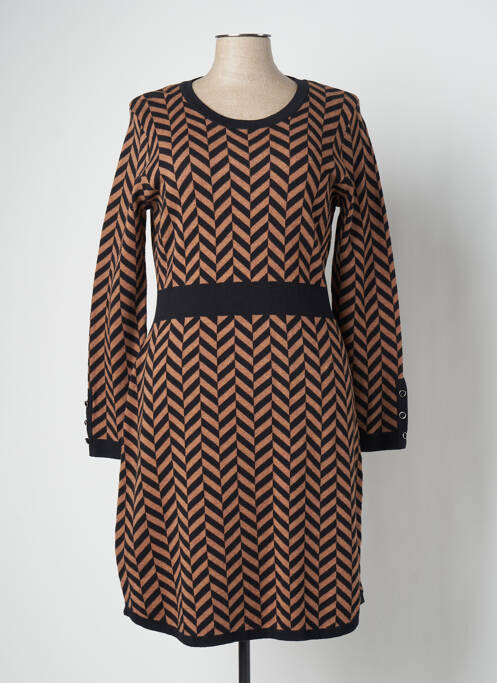 Robe mi-longue marron MARBLE pour femme