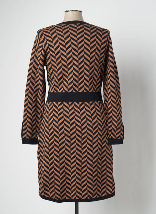 Robe mi-longue marron MARBLE pour femme