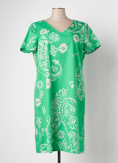 Robe mi-longue vert SIGNE NATURE pour femme