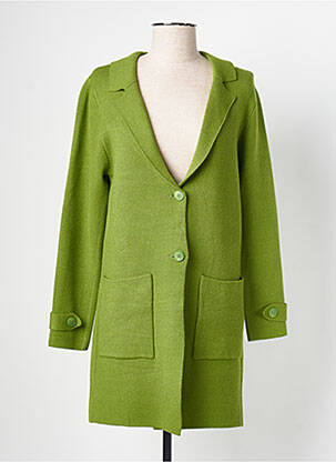 Gilet manches longues stretch vert SCORZZO femme