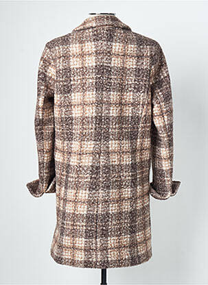 Manteau long coupe cintrée sans capuche marron SIGNE NATURE femme