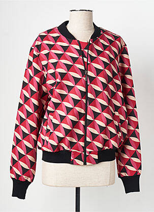 Veste casual col rond rouge ESTEL COLLECTION femme