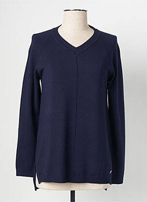 Pull col v manches longues bleu WNT COLLECTION femme