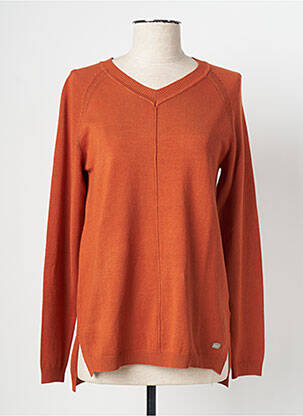Pull col v manches longues orange WNT COLLECTION femme