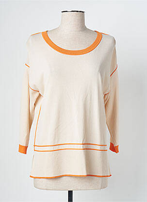 Pull coupe cintrée manches 3/4 beige WNT COLLECTION femme