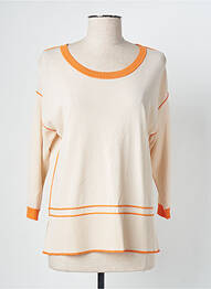 Pull coupe cintrée manches 3/4 beige WNT COLLECTION femme