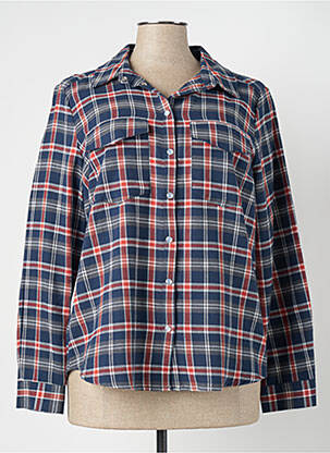Chemise manches longues imprimé écossais bleu C'EST BEAU LA VIE homme