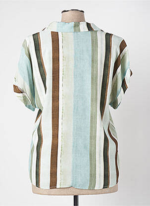 Blouse tissage crêpe manches courtes bleu PAZ TORRAS femme